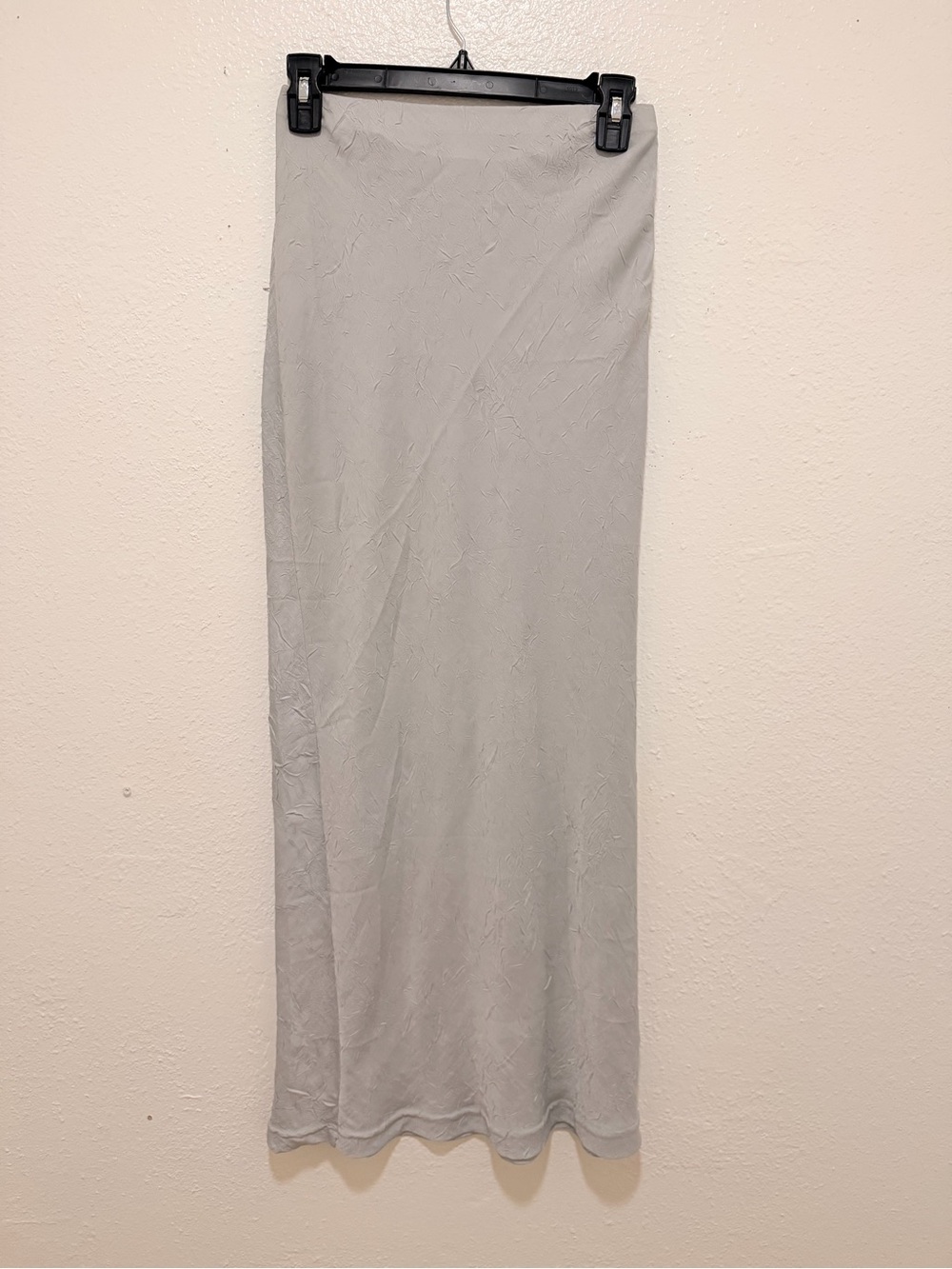 Urban Outfitters Textured Satin Fluid Maxi Skirt Silver Small